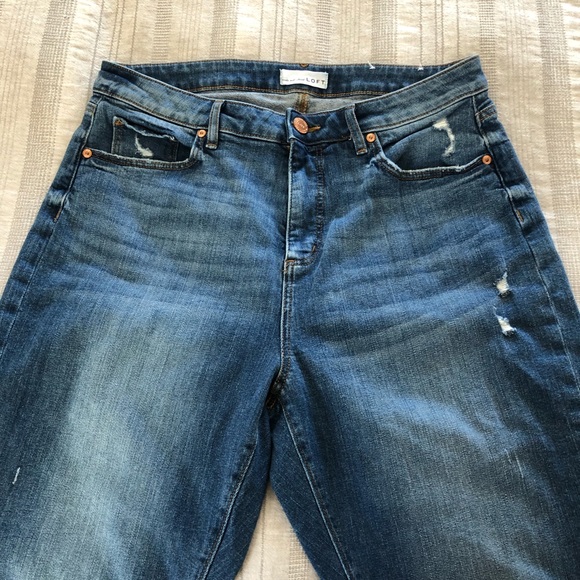 Loft Curvy Skinny Destroyed Hem Jeans - Summer 2021 Season - Picture 7 of 9